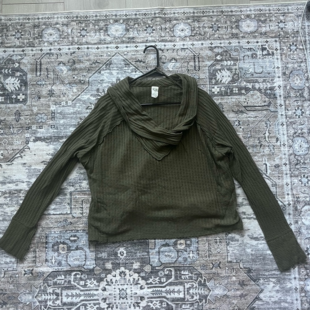 Olive Green Cowl Neck Sweater